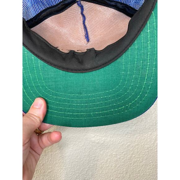 VTG New Era 100 Anniversary Dodger’s Blue Snap Back Trucker Baseball Hat Med-Lg - Picture 7 of 12